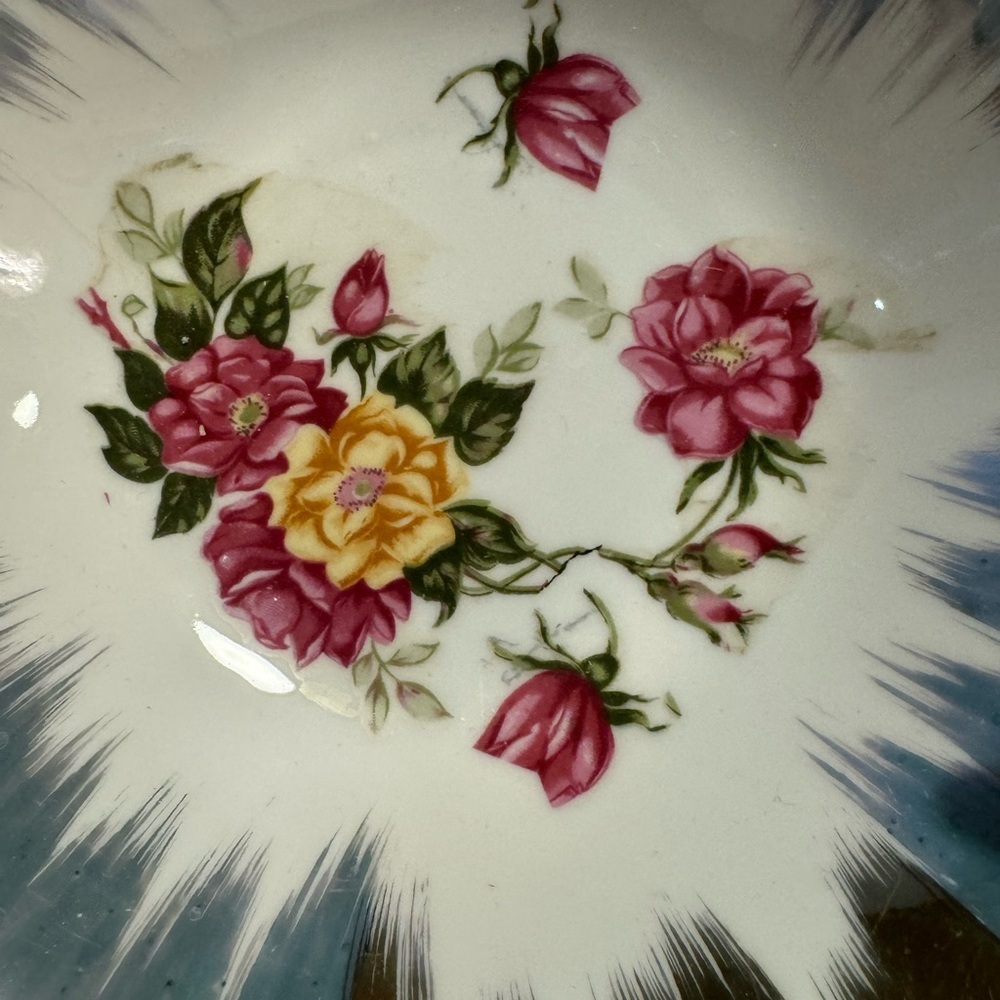 Trimont Ware Floral Gold Trim Hand Painted Bowl Trinket Coffee Table DishVintage - Picture 10 of 10